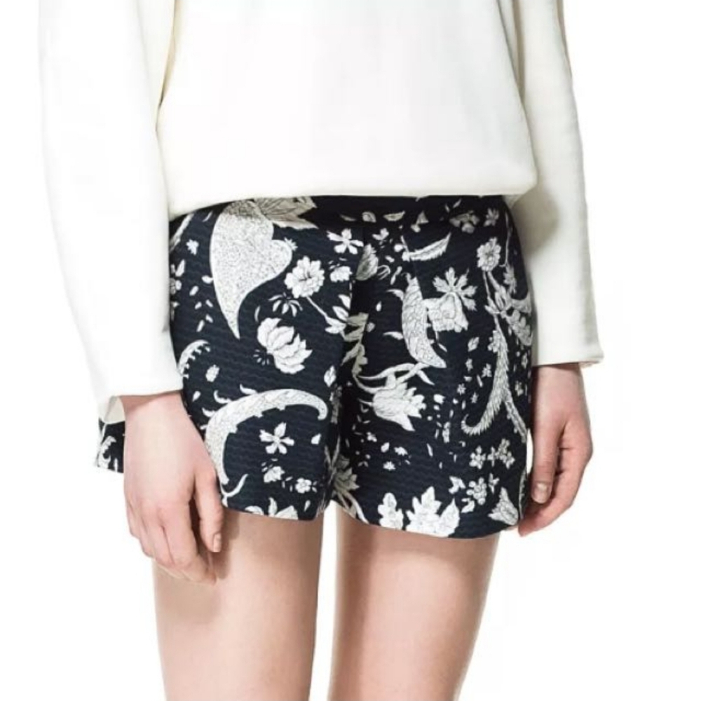 Zara Woman Paisley Print Shorts